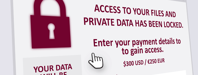 Notice showing files and data locked.