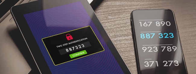 Device and phone showing authentication codes