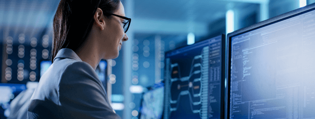 User at a computer terminal.