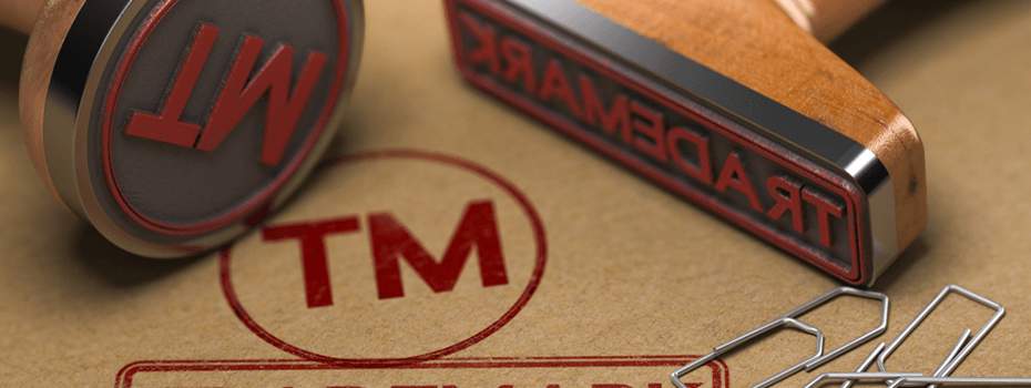 A couple of red-inked tradmark stamps