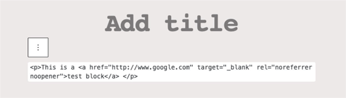 Screenshot of Wordpress interface showing relationship attributes added to a link